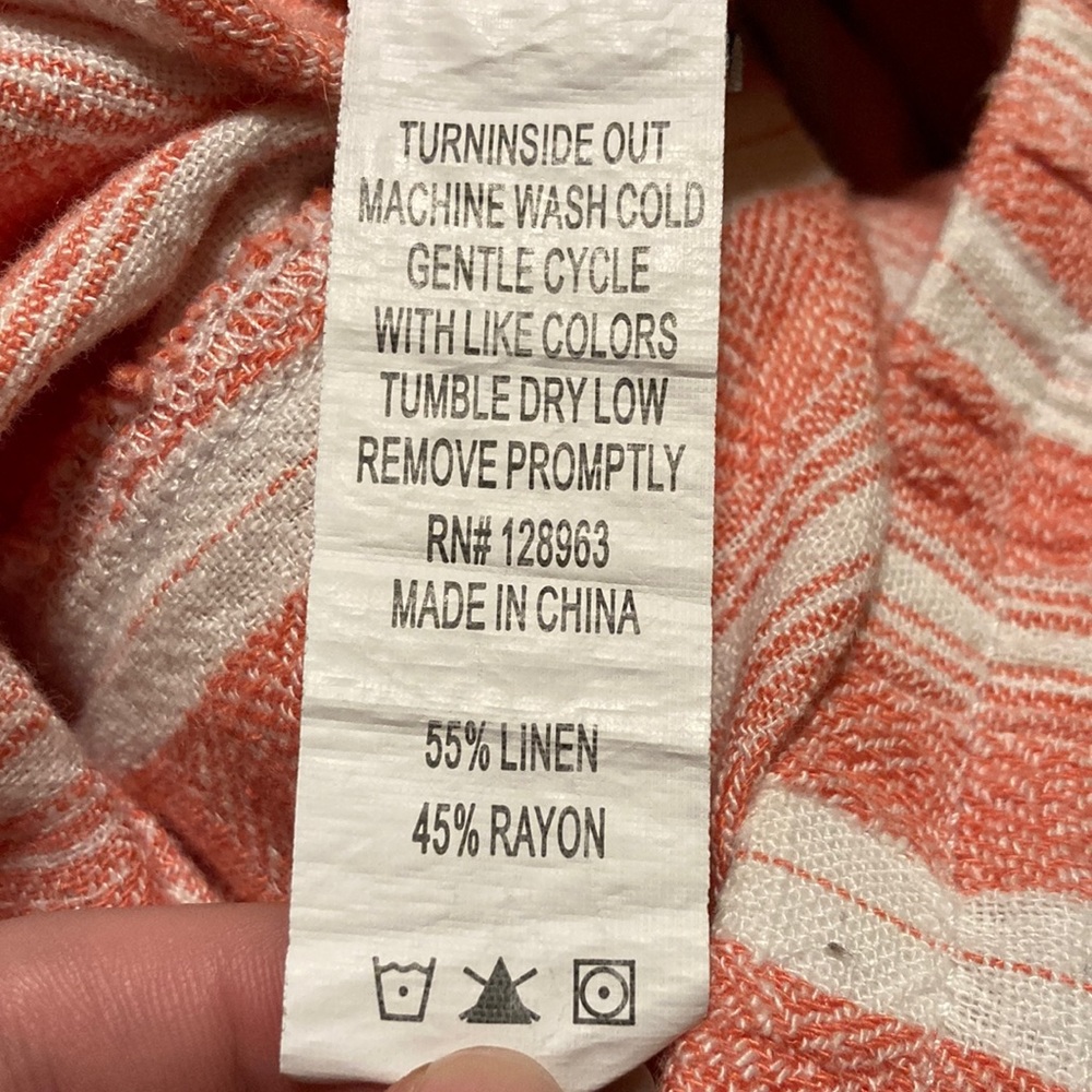 Women’s Indigo Rein Striped Peach White Loungewear Drawstring Pants Size Small - Picture 10 of 12